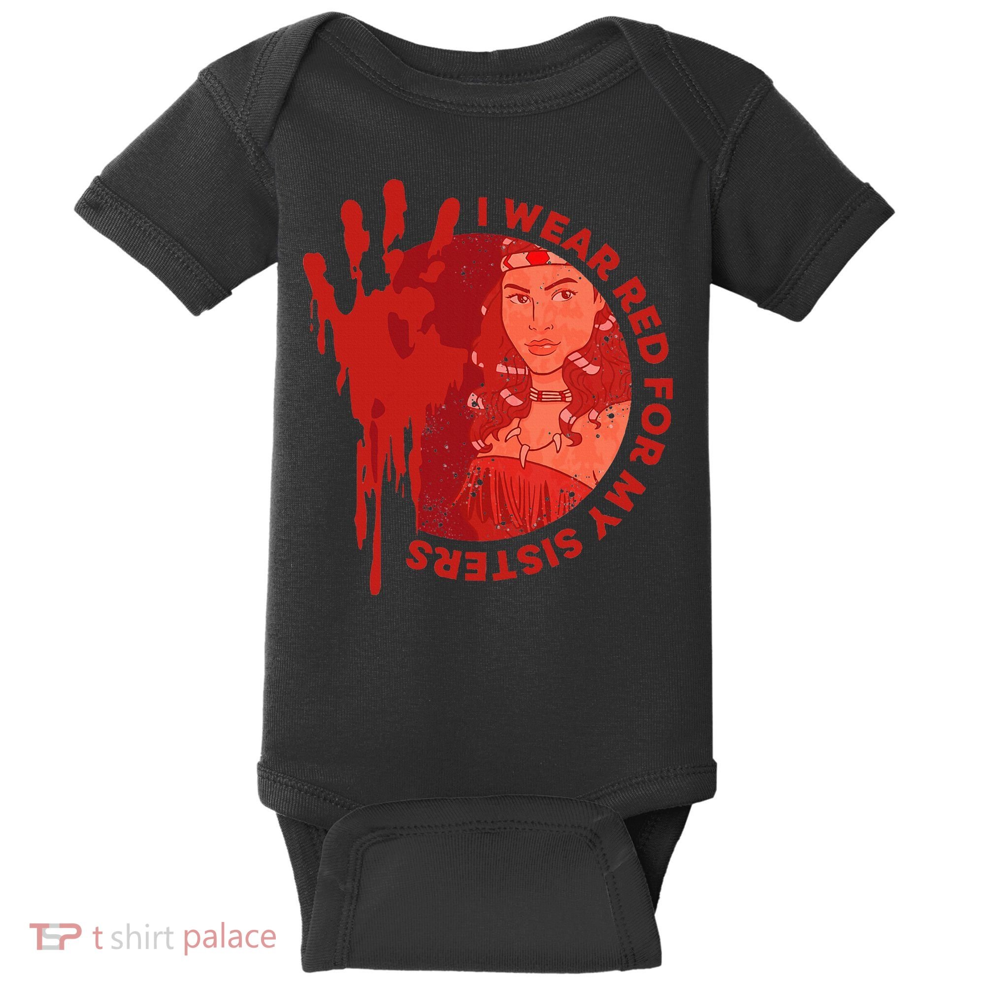 Native America Mmiw Awareness I Wear Red For My Sisters Baby Bodysuit