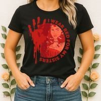 Native America Mmiw Awareness I Wear Red For My Sisters Women's T-Shirt thumb 2