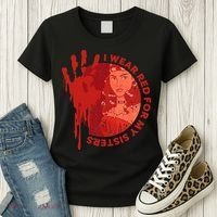 Native America Mmiw Awareness I Wear Red For My Sisters Women's T-Shirt thumb 3