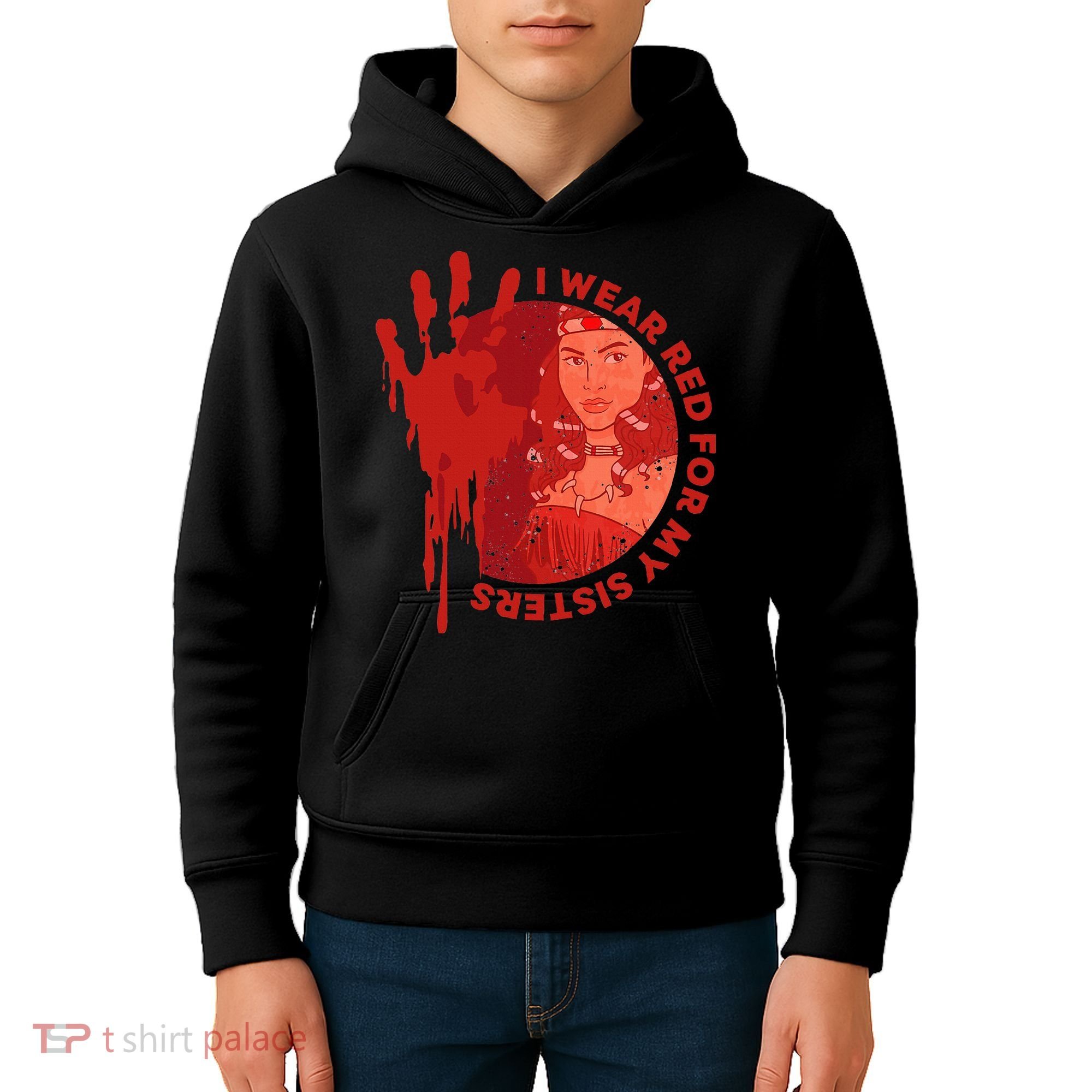 Native America Mmiw Awareness I Wear Red For My Sisters Kids Hoodie