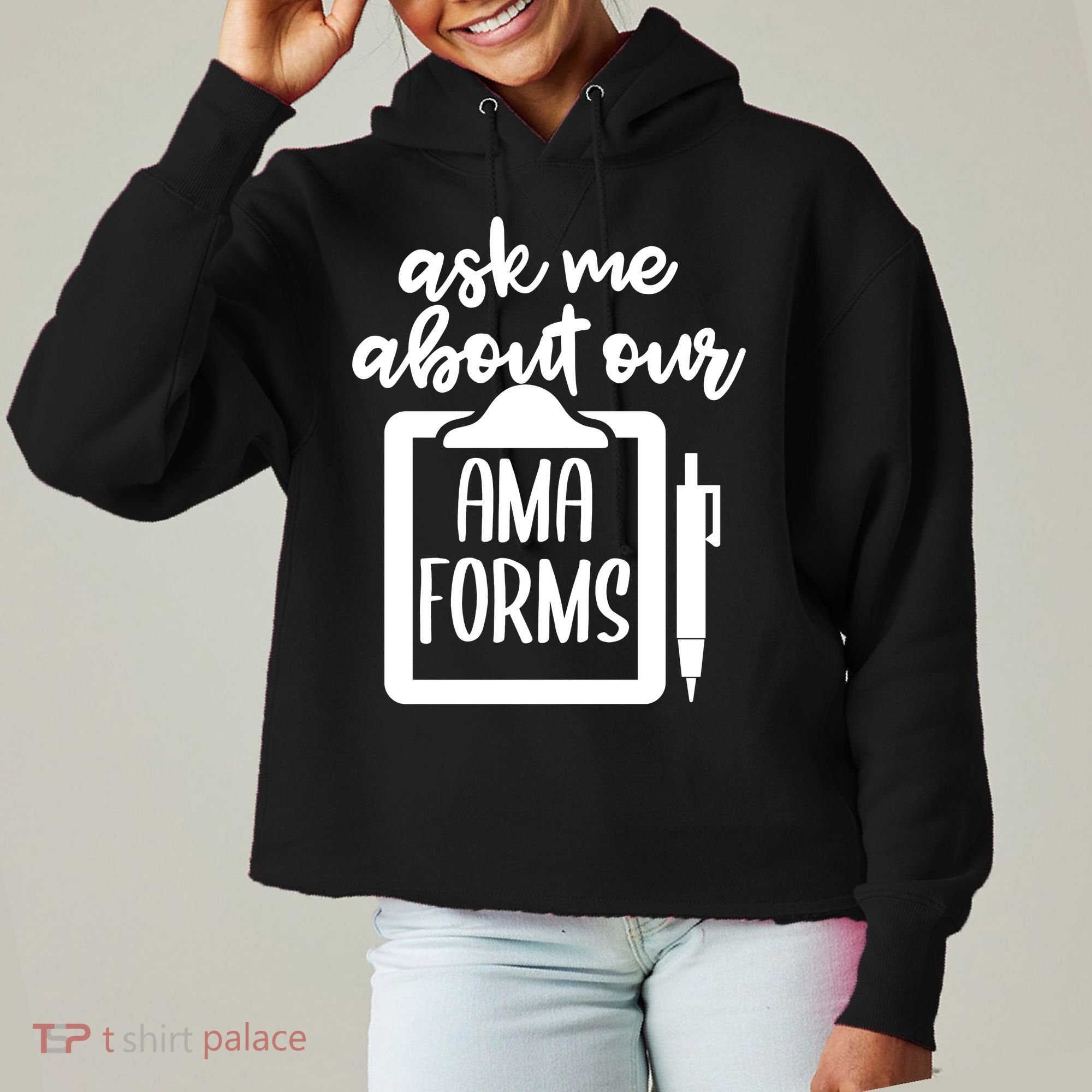 Nurse Ask Me About Ama Forms Ladies Heavyweight Boxy Pullover Hoodie