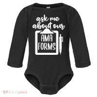 Nurse Ask Me About Ama Forms Baby Long Sleeve Bodysuit thumb 0