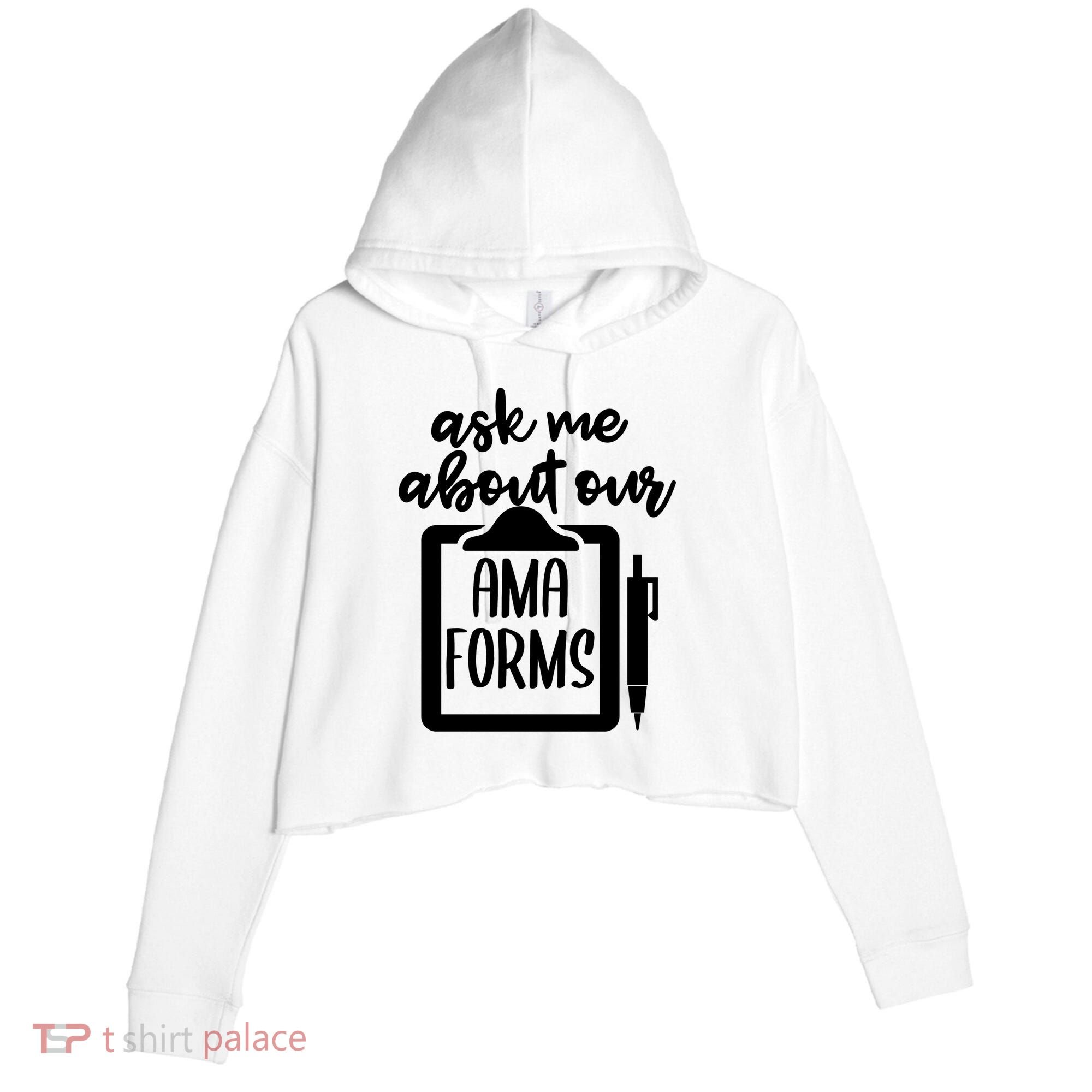 Nurse Ask Me About Ama Forms Crop Fleece Hoodie