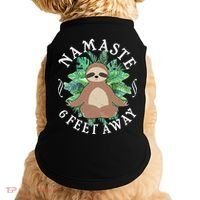 Namaste 6 Feet Away Meditating Sloth Doggie Tank thumb 0