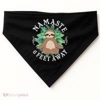 Namaste 6 Feet Away Meditating Sloth USA-Made Doggie Bandana thumb 0