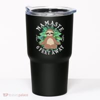 Namaste 6 Feet Away Meditating Sloth Tumbler thumb 0