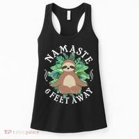 Namaste 6 Feet Away Meditating Sloth Women's Tank Top thumb 0