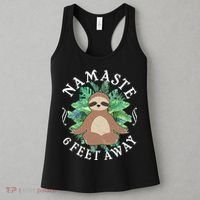 Namaste 6 Feet Away Meditating Sloth Women's Tank Top thumb 3