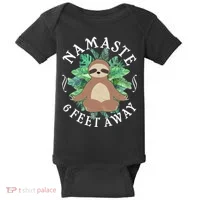 Namaste 6 Feet Away Meditating Sloth Baby Bodysuit thumb 0