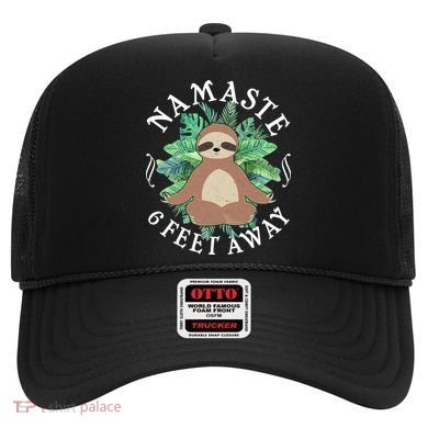 Namaste 6 Feet Away Meditating Sloth Hat