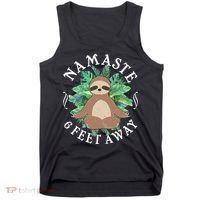 Namaste 6 Feet Away Meditating Sloth Tank Top thumb 0
