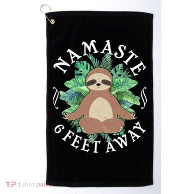 Namaste 6 Feet Away Meditating Sloth Golf Towel