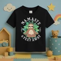 Namaste 6 Feet Away Meditating Sloth Toddler T-Shirt thumb 3
