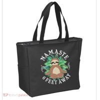 Namaste 6 Feet Away Meditating Sloth Tote Bag thumb 2