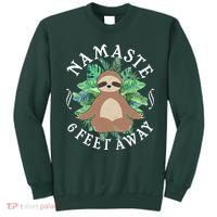 Namaste 6 Feet Away Meditating Sloth Sweatshirt thumb 0