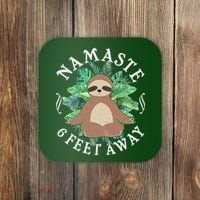 Namaste 6 Feet Away Meditating Sloth Coaster thumb 0