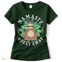 Namaste 6 Feet Away Meditating Sloth Women's T-Shirt thumb 0