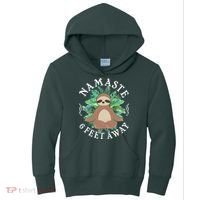 Namaste 6 Feet Away Meditating Sloth Kids Hoodie thumb 0