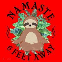 Namaste 6 Feet Away Meditating Sloth Santa Hat thumb 1