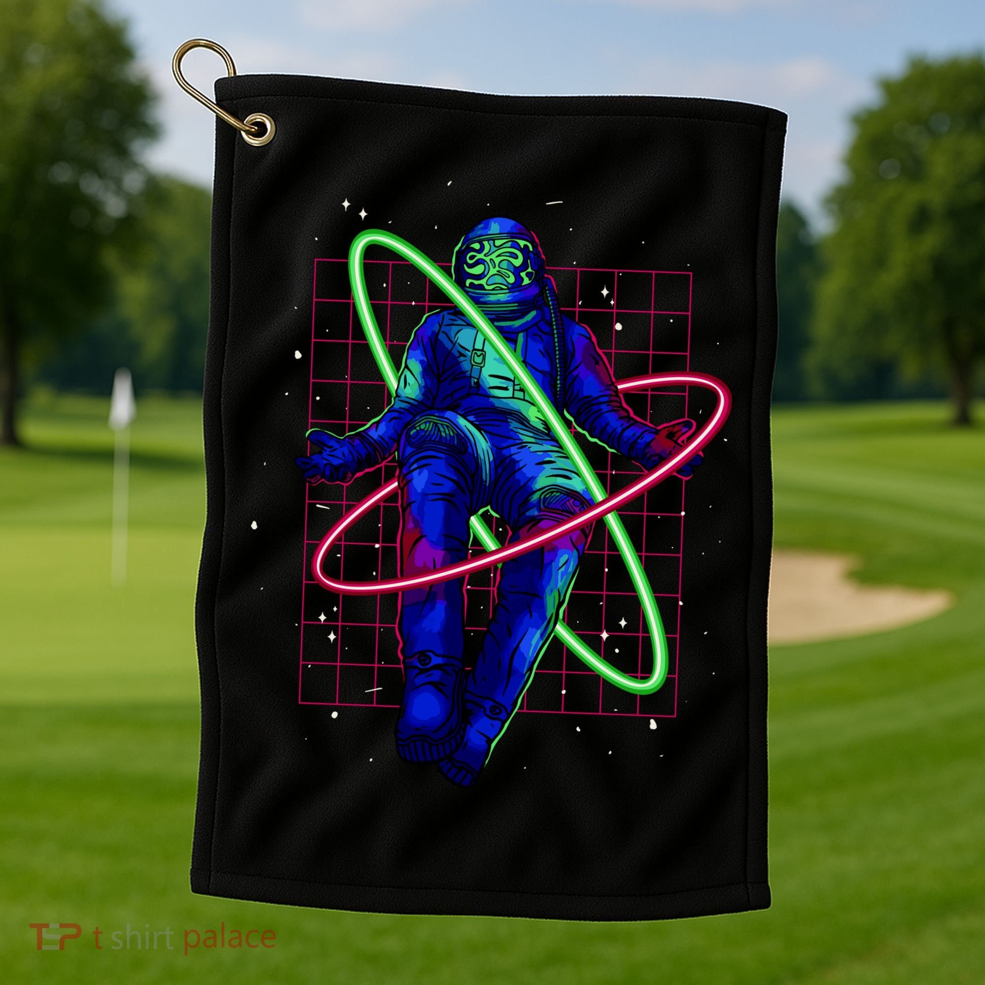 Neon Astronaut Golf Towel
