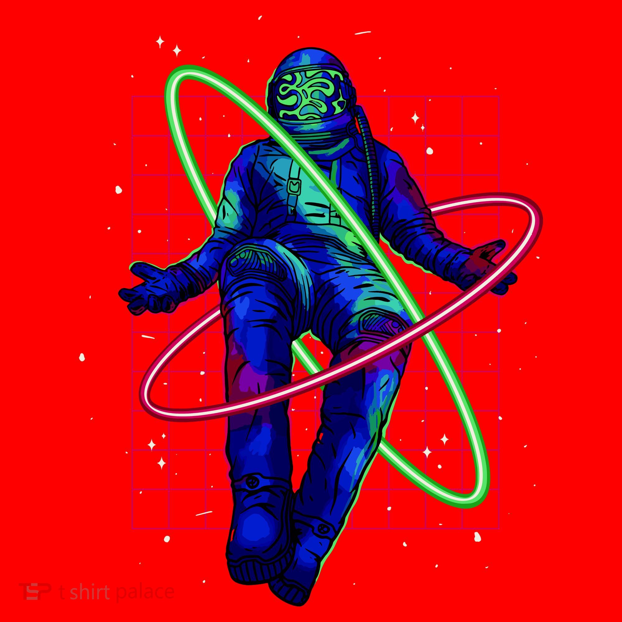 Neon Astronaut Santa Hat