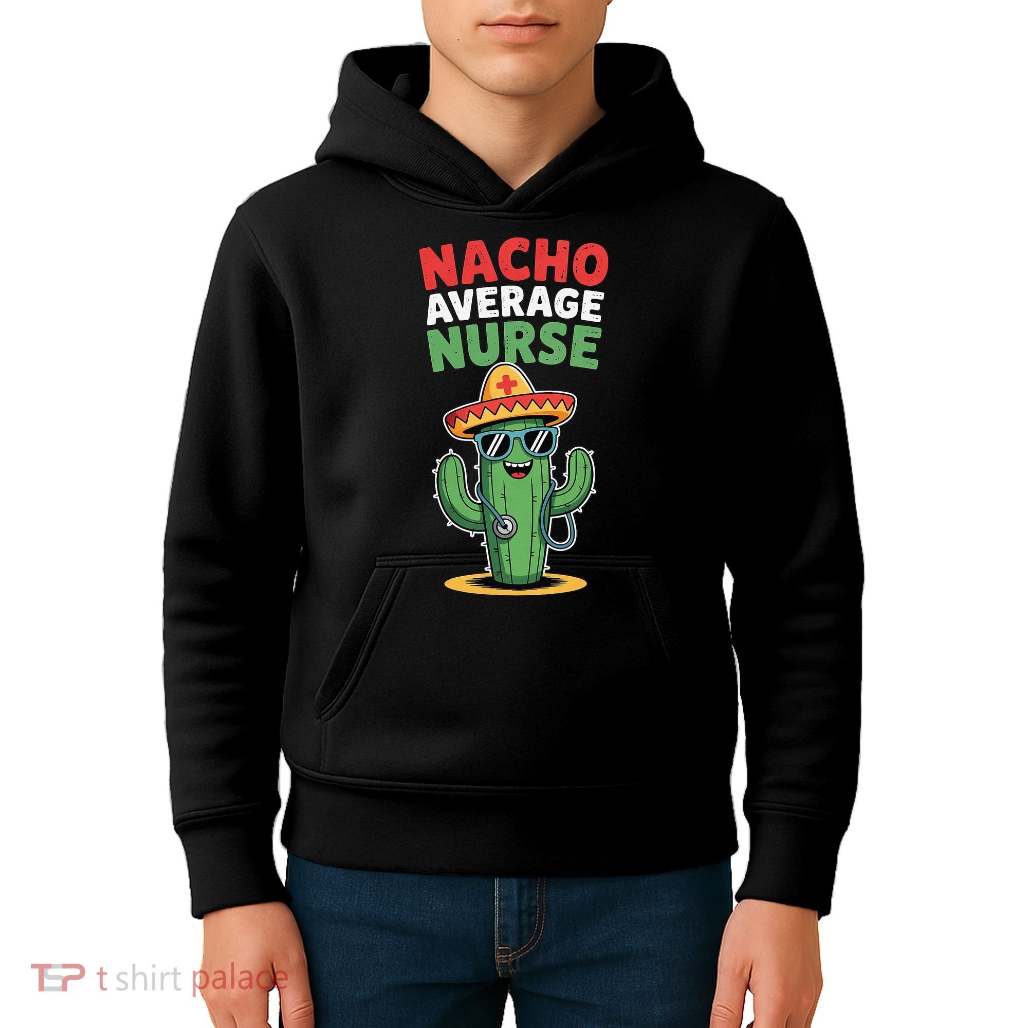 Nacho Average Nurse Cactus Sombrero Cinco De Mayo Kids Hoodie