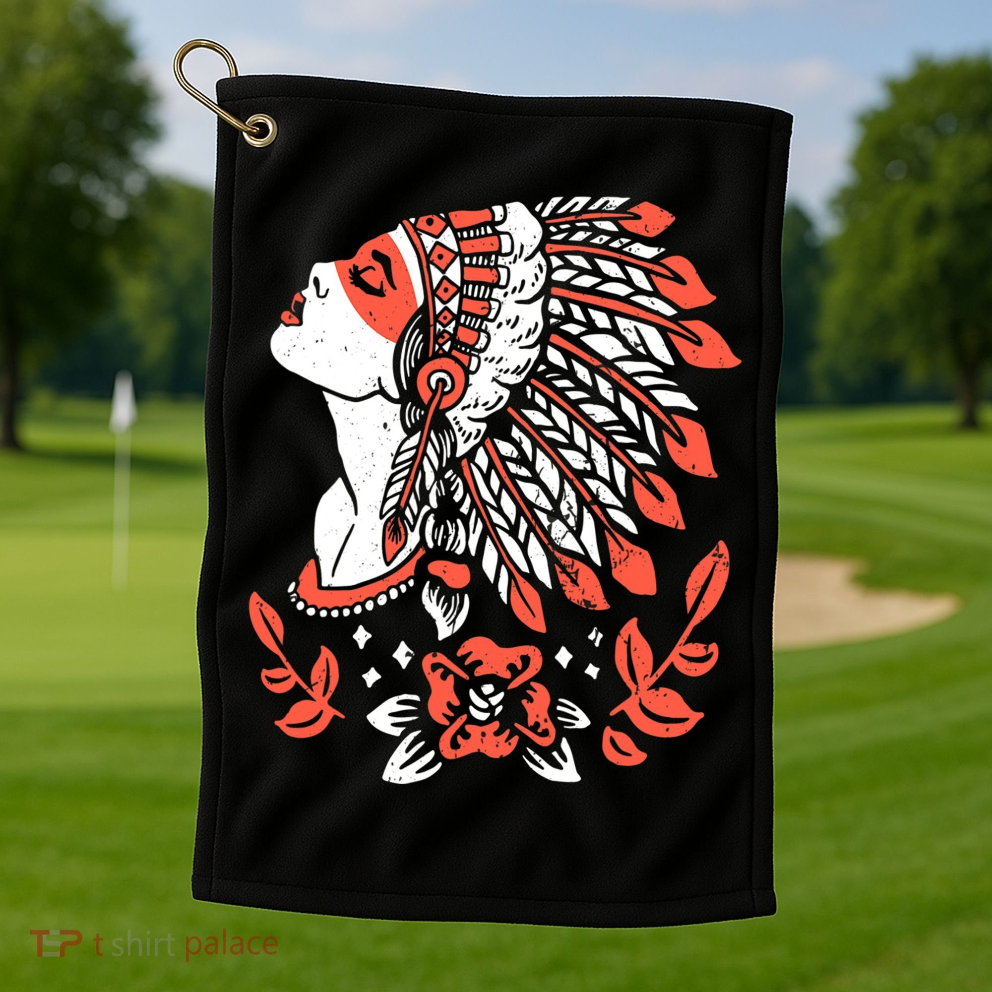Native American No More Stolen Sisters MMIW Golf Towel