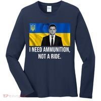 Need Ammunition Not A Ride Ukraine President Women's Long Sleeve Shirt thumb 0