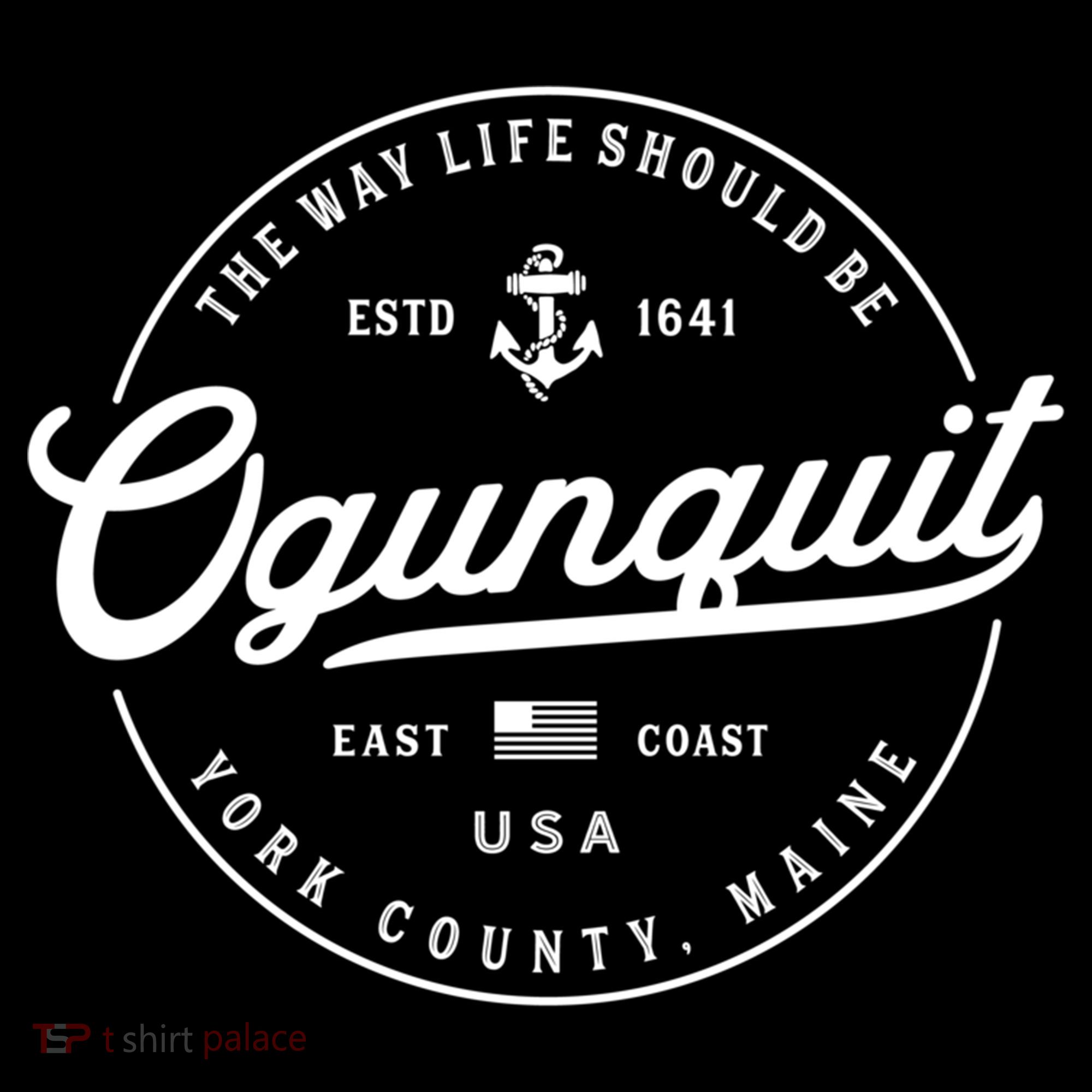Nautical Anchor Ogunquit Maine Travel Vacation Gift USA-Made Doggie Bandana