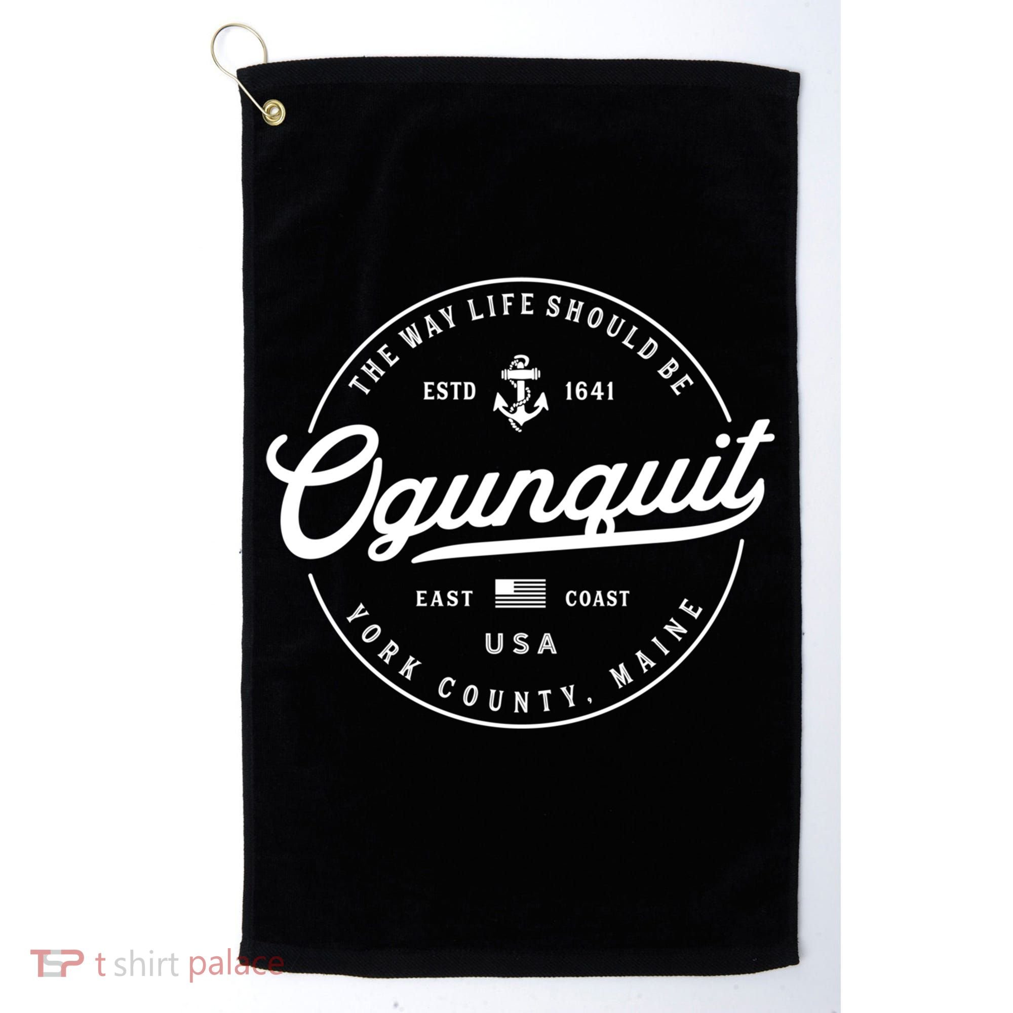 Nautical Anchor Ogunquit Maine Travel Vacation Gift Golf Towel