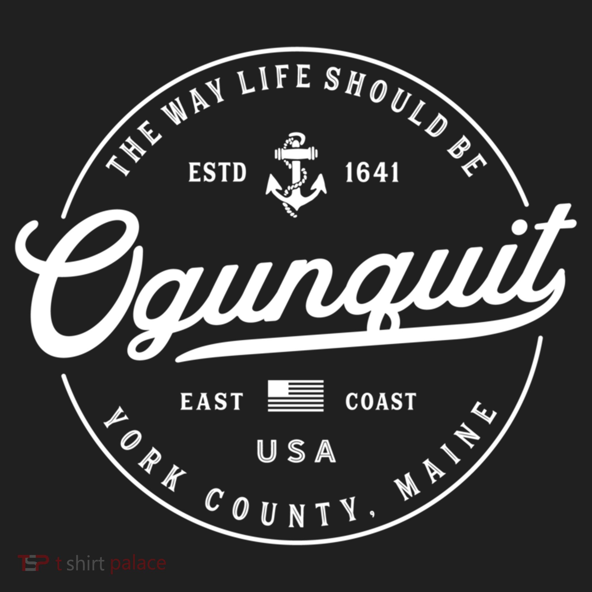 Nautical Anchor Ogunquit Maine Travel Vacation Gift Golf Towel