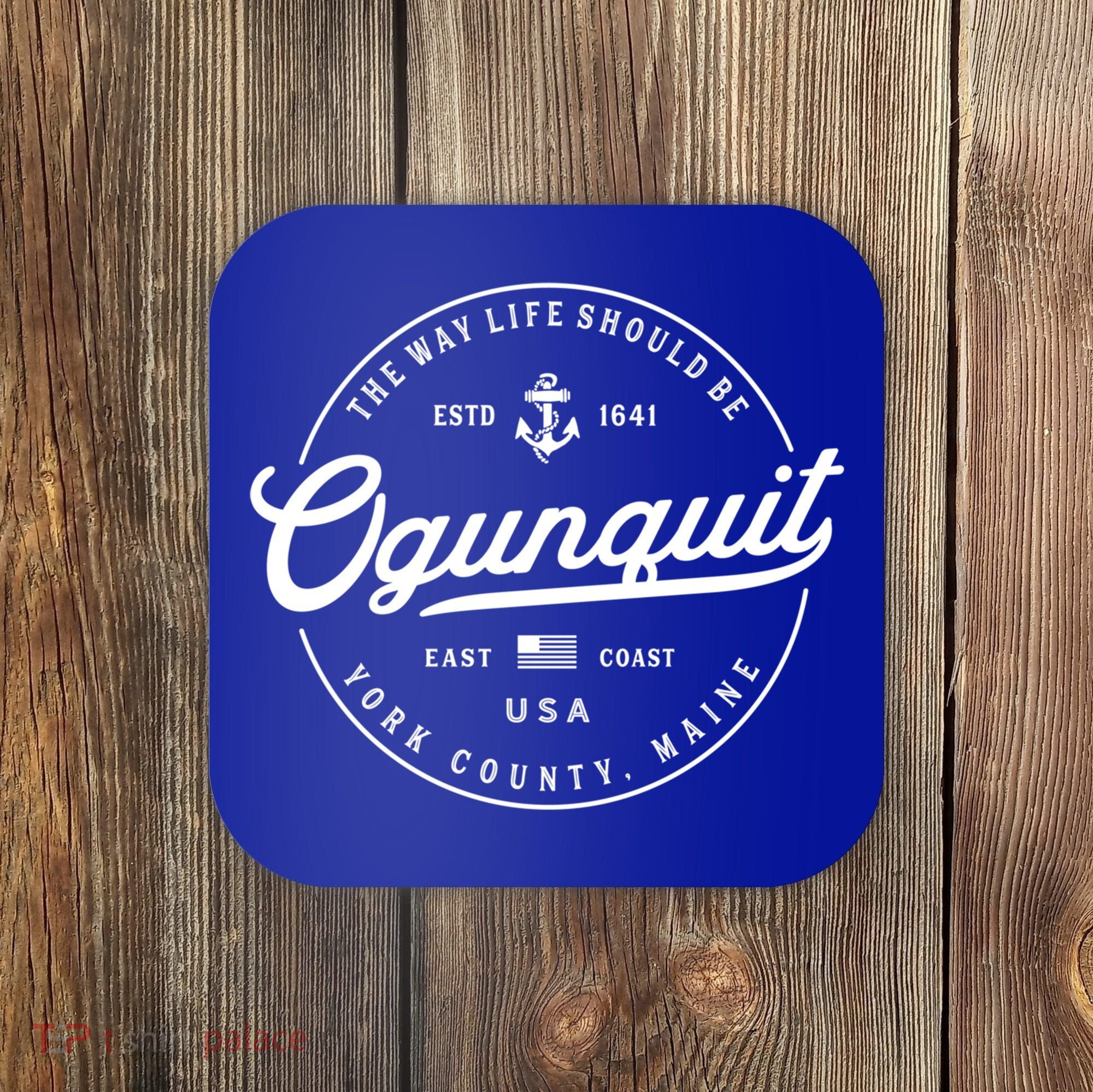 Nautical Anchor Ogunquit Maine Travel Vacation Gift Coaster