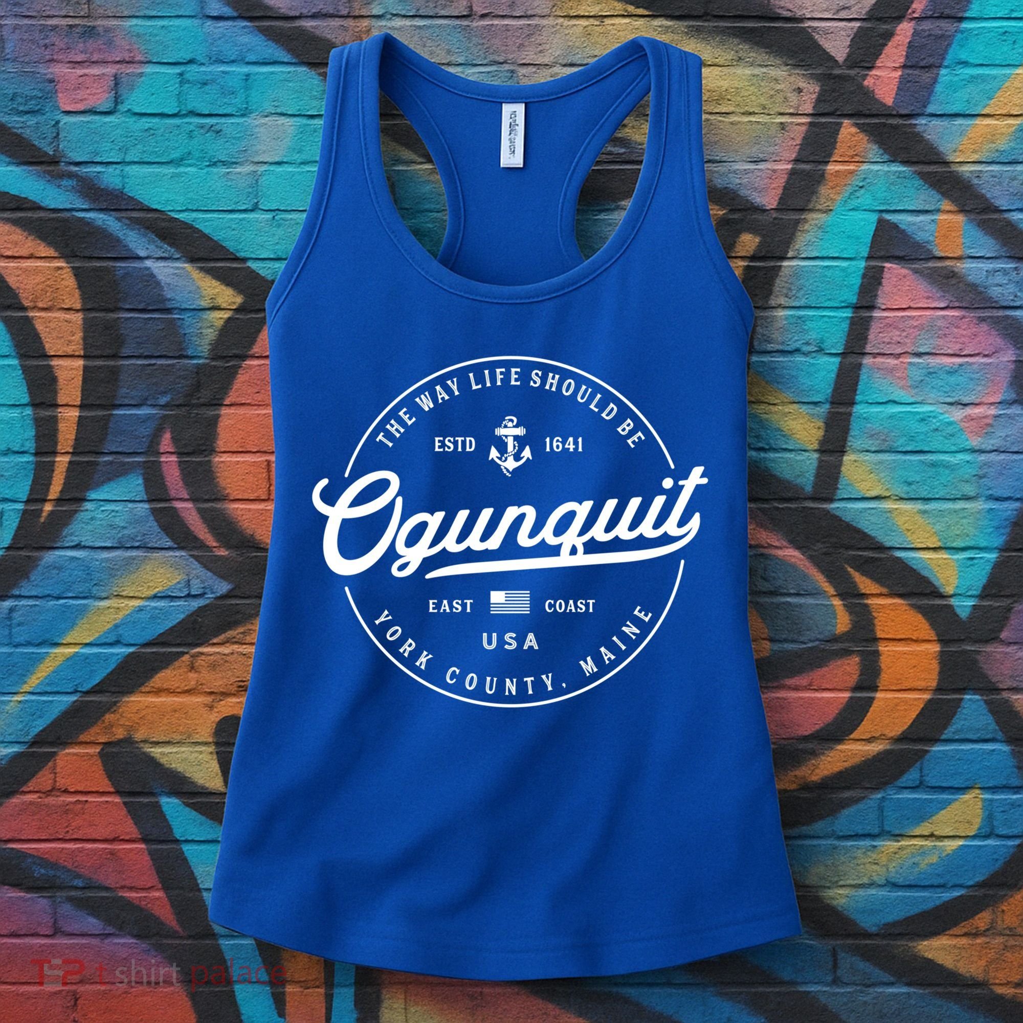 Nautical Anchor Ogunquit Maine Travel Vacation Gift Women's Tank Top