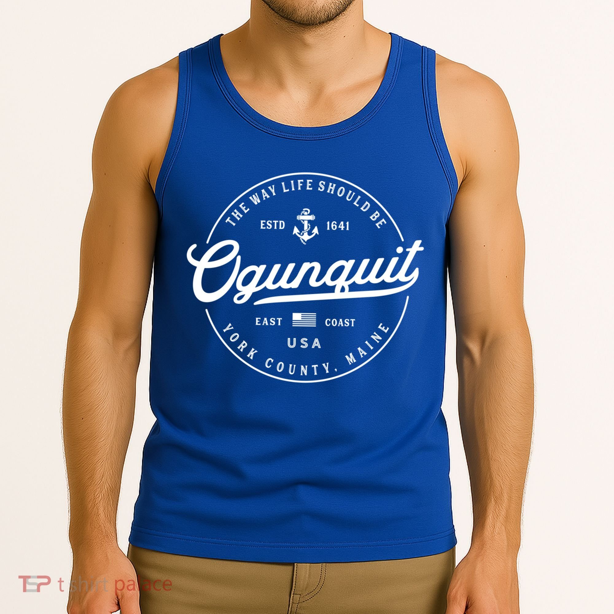 Nautical Anchor Ogunquit Maine Travel Vacation Gift Tank Top