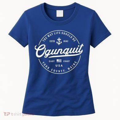 Nautical Anchor Ogunquit Maine Travel Vacation Gift Women's T-Shirt