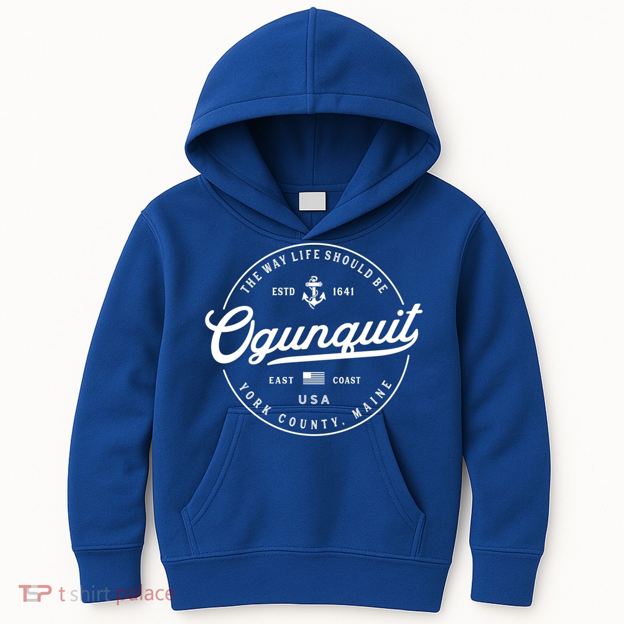Nautical Anchor Ogunquit Maine Travel Vacation Gift Kids Hoodie