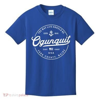 Nautical Anchor Ogunquit Maine Travel Vacation Gift Kids T-Shirt