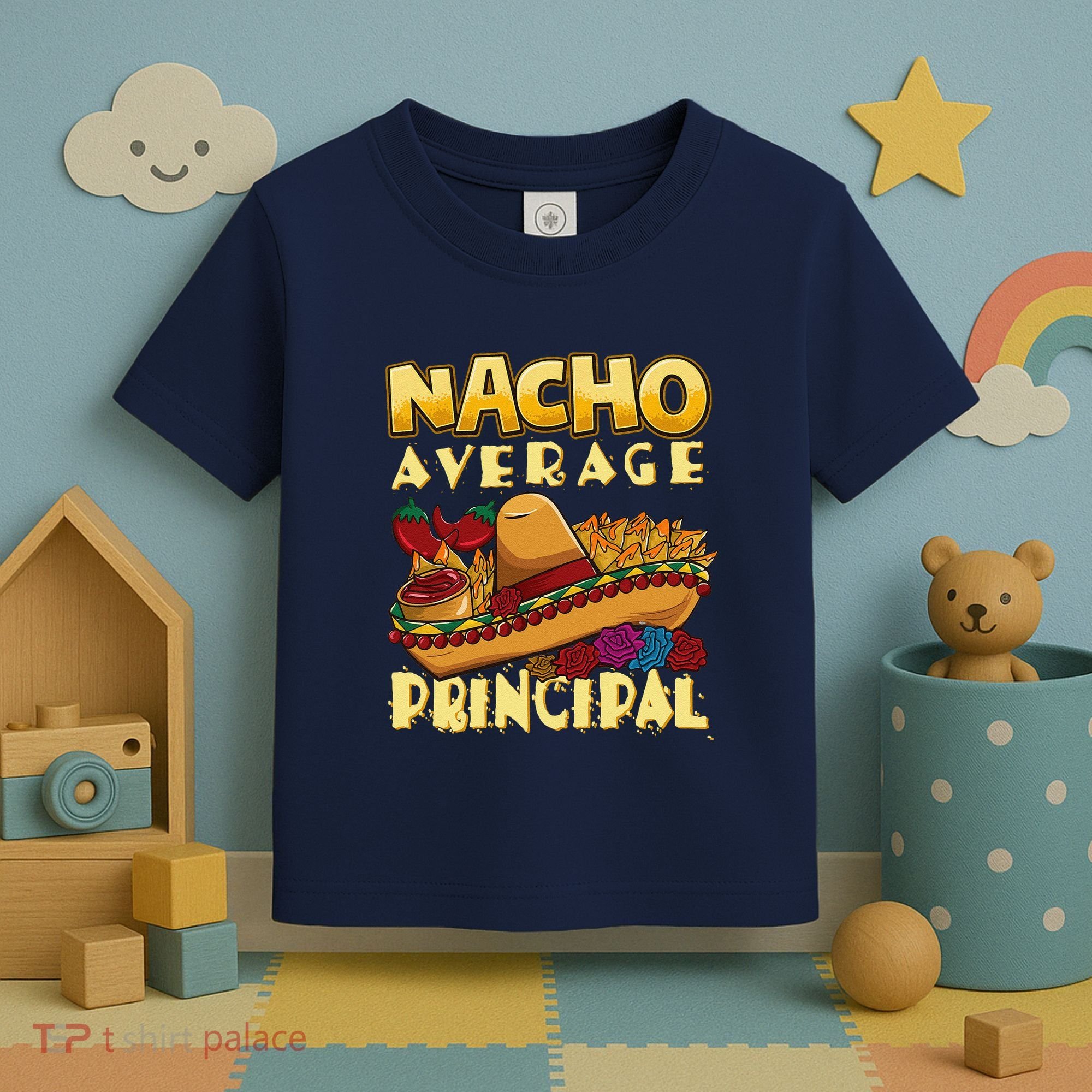 Nacho Average Principal Tacos Mexican Sombrero Cinco De Mayo Toddler T-Shirt