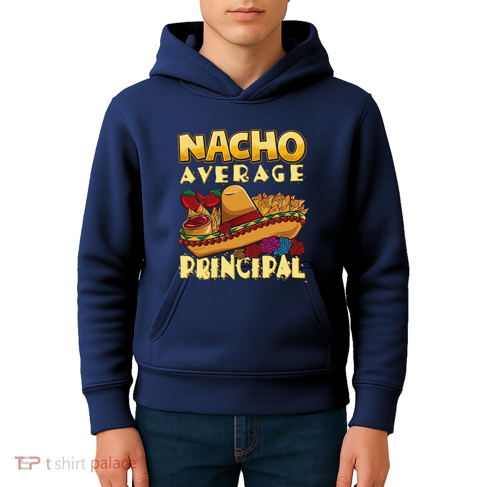 Nacho Average Principal Tacos Mexican Sombrero Cinco De Mayo Kids Hoodie