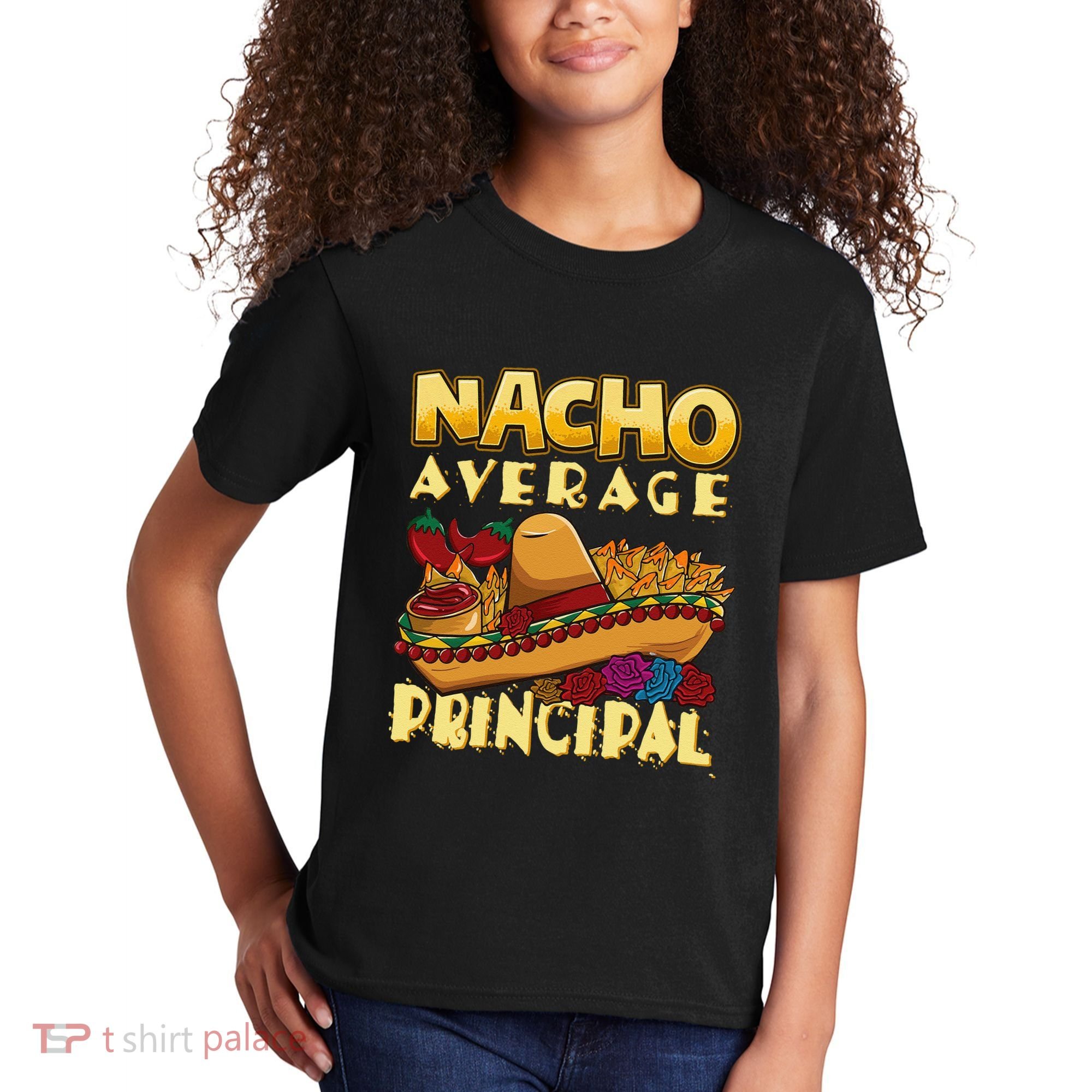 Nacho Average Principal Tacos Mexican Sombrero Cinco De Mayo Kids T-Shirt