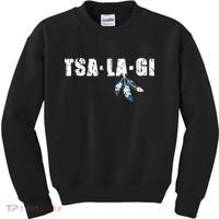 Native American Pride Cherokee Keetoowah Nation Tsi Tsalagi Kids Sweatshirt thumb 0