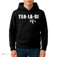 Native American Pride Cherokee Keetoowah Nation Tsi Tsalagi Kids Hoodie thumb 4