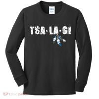 Native American Pride Cherokee Keetoowah Nation Tsi Tsalagi Kids Long Sleeve Shirt thumb 0