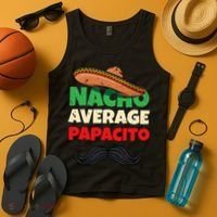Nacho Average Papacito Mexican Father Day Apparel Latino Dad Tank Top thumb 4