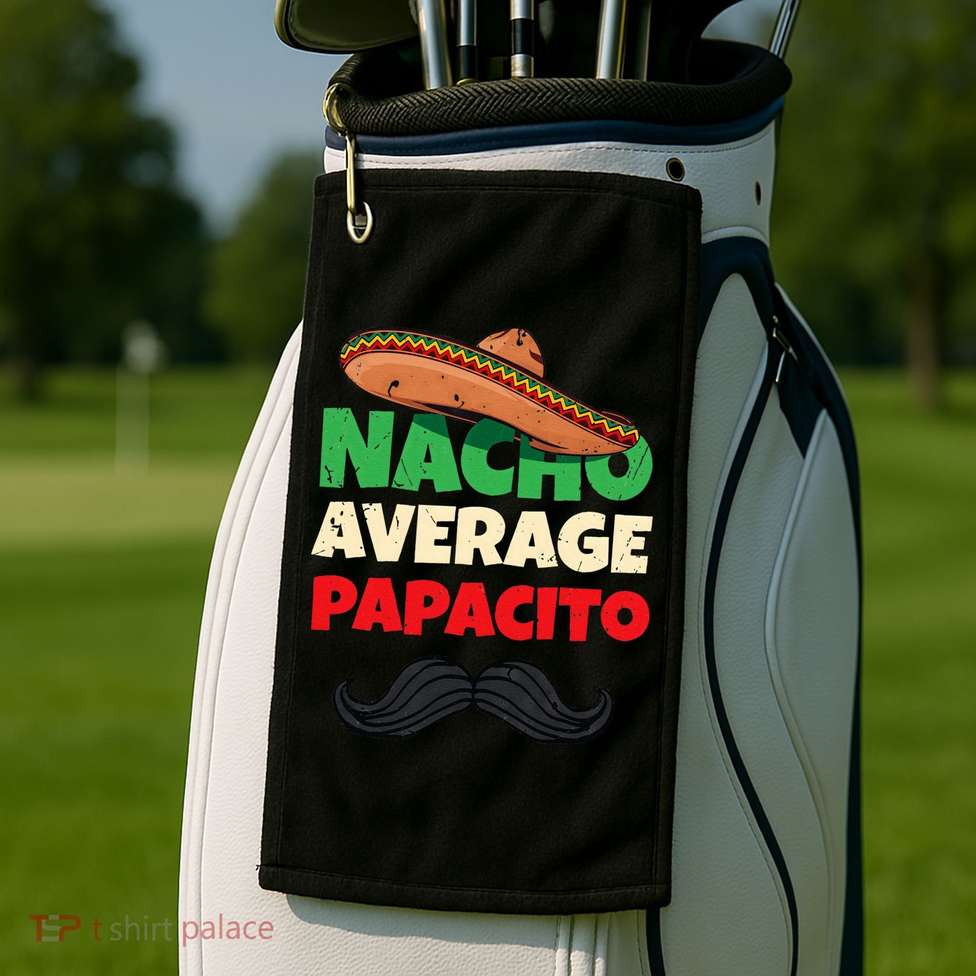 Nacho Average Papacito Mexican Father Day Apparel Latino Dad Golf Towel