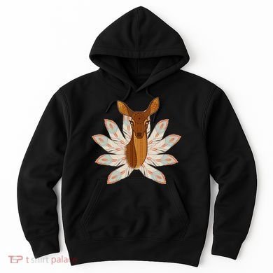 Native American Pattern Totem Deer Hoodie