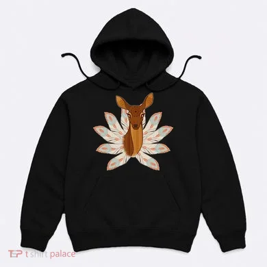 Native American Pattern Totem Deer Hoodie