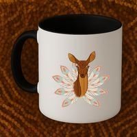 Native American Pattern Totem Deer Coffee Mug thumb 2