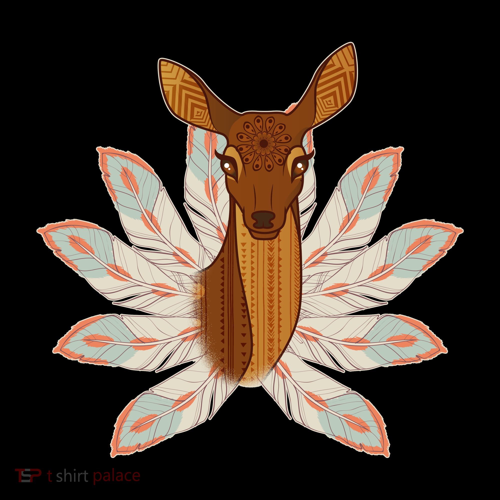 Native American Pattern Totem Deer Women's Hoodie