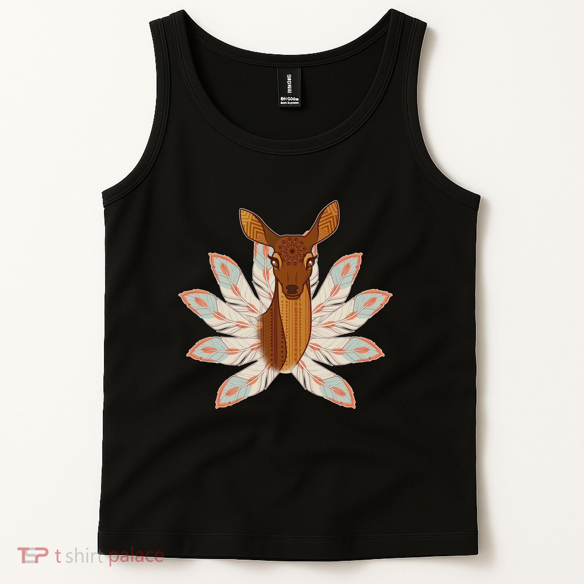 Native American Pattern Totem Deer Tank Top